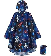 WAWSAM Lightweight Rain Poncho Kids, Ponchos for Kids Waterproof Reusable Hooded, Kids Poncho Rai...