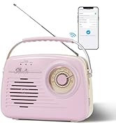 FM Radio Receiver,USB/SD Card Bluetooth Speaker with Manual Tuning,Portable Player for Birthday/O...
