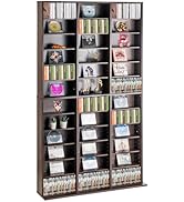 VEVOR Media Storage Cabinet, Adjustable DVD Cabinet, CD Storage, Protects & Organizes Music, Movi...