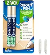 Grout Pen Cream Tile Paint Marker: Waterproof Grout Paint, Tile Grout Colorant and Sealer Pen - N...