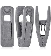 TOFIIGREM Grey Velvet Hangers Clips (50-Pack), Non-Slip Velvet Skirt Hanger Clips for Velvet Hang...