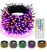 TW SHINE Color Changing Halloween Lights, 66 FT 200 LED Warm White and RGB Christmas Lights with ...