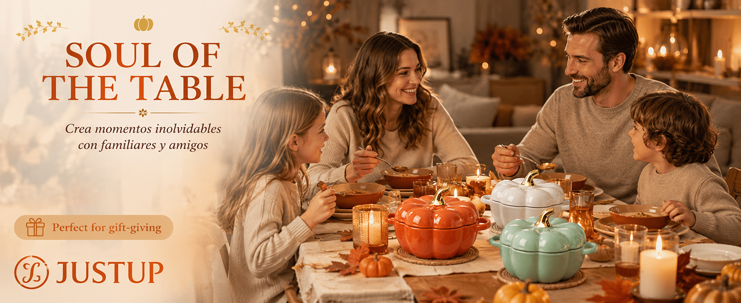 Three pumpkin bowls on the dining table