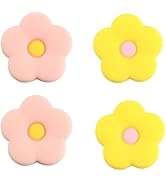 GORGECRAFT 1 Box 4Pcs Joycon Thumb Grip Caps Controller Silicone Soft Non Slip Pink Yellow Flower...
