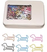 NELJIBEHU 60 Pcs Dog Paper Clips Mixed Color, Dog Office Supplies, German Shepherd Stationery Gif...