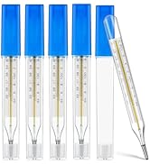 MAGICLULU 5Pcs Glass Oral Temperature for Adults Precise Measurement Fast Reading for Elderly Fam...