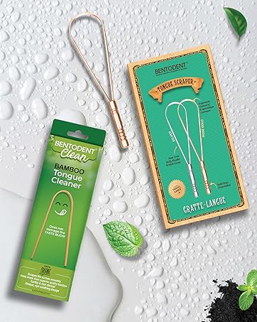 Bamboo & Stainless Steel, Non-abrasive Cleaning, Daily Detox, Travel-Friendly Design, Tongue Scraper
