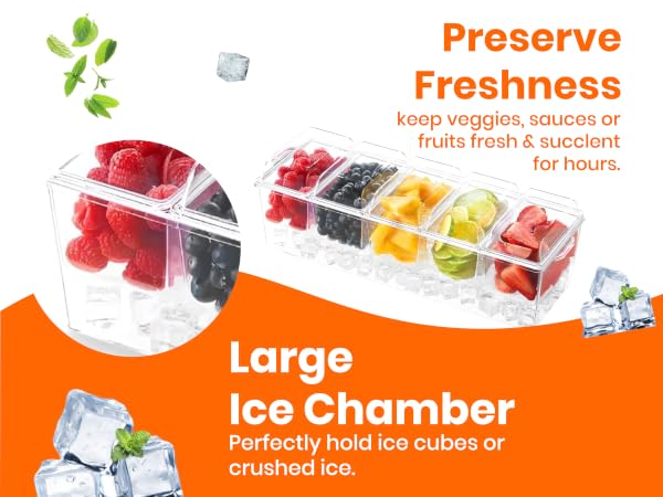 condiment server with ice tray