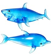 Squishy Shark Stress Balls Dolphin Squeeze Toys (2 Pack), Sea Animal Shark Squishy Toys Dolphin S...