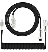 IYUANEPRO USB Type C Keyboard Coiled Cable, USB C to USB A Cable for Gaming Keyboard, Braided Det...