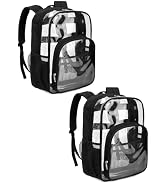 BLUEFAIRY Clear Backpack for School Stadium Approved Large PVC See Through Bag Heavy Duty Bookbag...