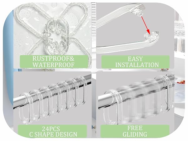 shower curtain hooks
