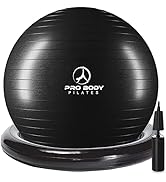 ProBody Pilates Yoga Ball Chair, Exercise Ball Chair with Base or Stand for Home Office Desk Sitt...