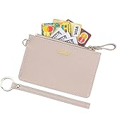 Aiyo Nice Women Slim RFID Card Case Holder Wristlet Zip ID Case Wallet Small Leather Wallet Coin ...