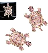Hugwits 2 PCS Bling Sea Turtles Car Air Fresheners Vent Clips, Rhinestone Turtle Car Air Conditio...