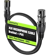 Ltemziiy XLR Cable 10ft, Male to Female XLR to XLR Balanced Microphone Cable, Gold-Plated 3-Pin, ...