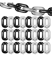 Black Silver Chain Balloons, 24PCS Giant Chain Foil Balloons Garland for 80s 90s Hip Hop Party De...