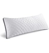 Body Pillow - Leeden Premium White Firm Fluffy Long Pillow - 21 x 54 Soft Plush Full Body Pillows...