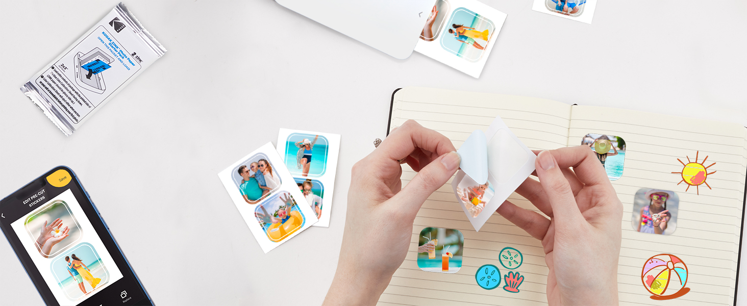 Kodak 2”x3” Premium Zink Pre-Cut Sticker Photo Paper