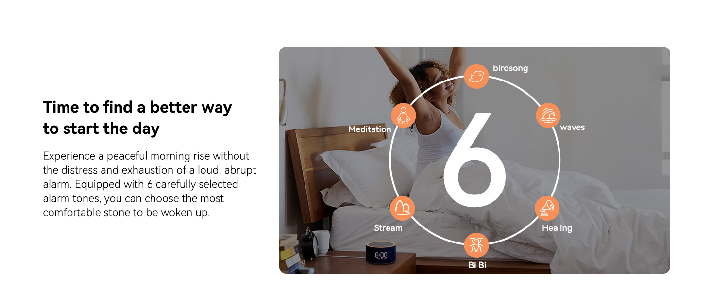 White Noise Alarm Clock for Bedrooms