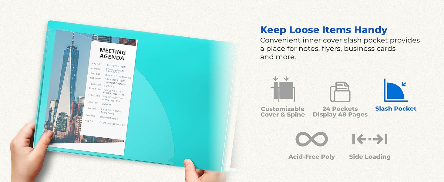 Dunwell Presentation Book 8.5x11 H - Keep Loose Items Handy