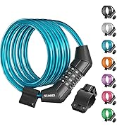 Titanker Bike Lock Cable, 4 Feet Bike Cable Lock Basic Self Coiling Kids Bike Lock Combination wi...