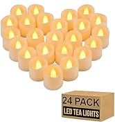 Gmnee 24Pcs Flameless Tealights Candles, 200+Hours LED Candles, Small Tea Lights Candles Battery ...