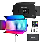 Mettlelite SPL420C RGB LED Video Light with APP Control, 360° Full Color RGB Panel Light, 2800K-8...