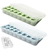 2 Pack Heart Shpaed Ice Cube Trays with Lids and Bins, Heart ice Molds with Ice Storage Box, 48 H...