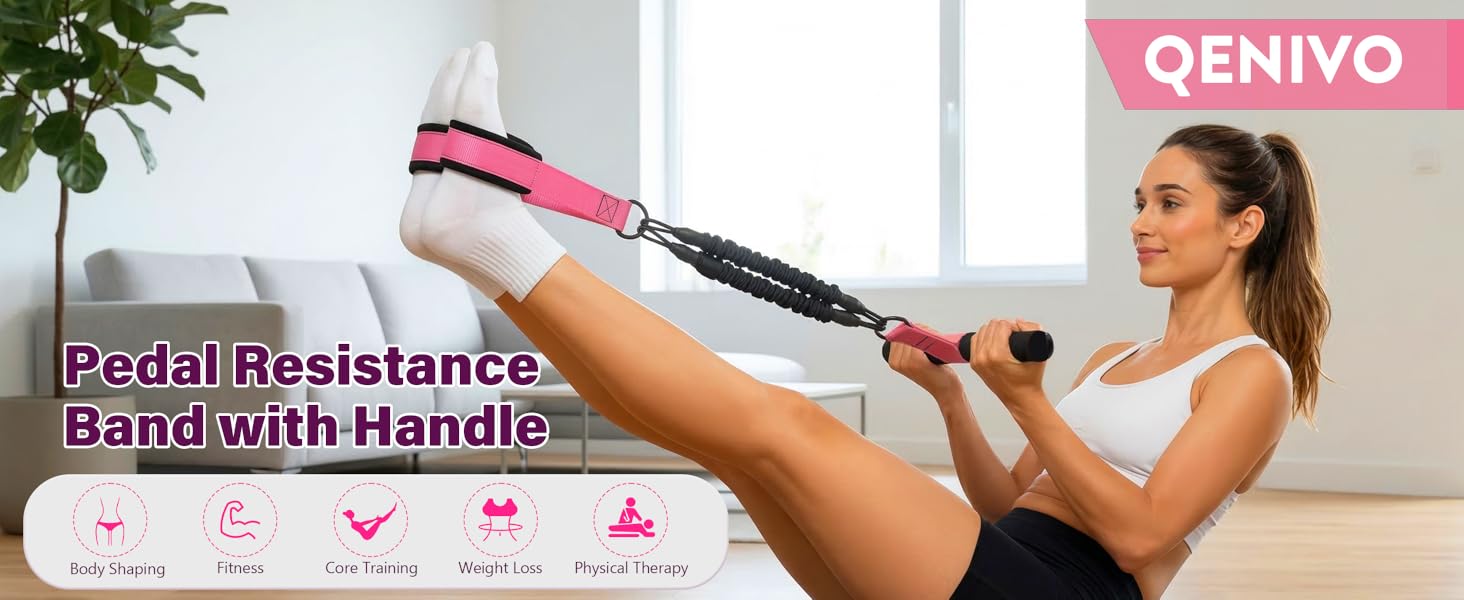 pedal resistance band with handle