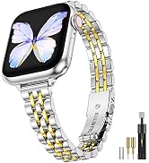 MioHHR Slim Band Compatible with Apple Watch Band 38mm 40mm 41mm,Thin Stainless Steel Metal Chain...