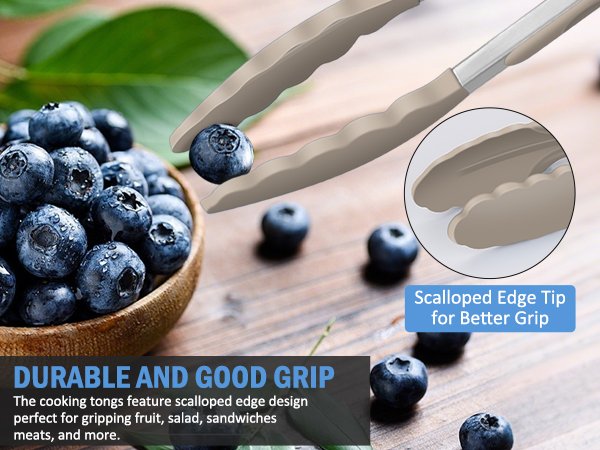 soft silicone tip tongs, kitchen tongs with silicone tips