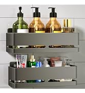 YESENT Shower Shelf, 2-Pack, Heavy-Duty Bathroom Storage Shelf, Large Capacity No-Drill Bathroom ...