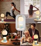 EJIAXIN Candle Warmer Lamp White Glass Electric Candle Warmer with Timer & Dimmer Wax Melts Warme...