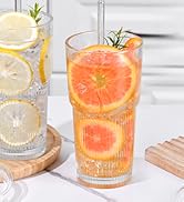 20oz glass cups with lids and straws