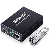 Fiber to Ethernet Media Converter, Gigabit Multimode SFP LC Converter, 1000Base-SX to 10/100/1000...