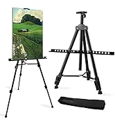 Artist Easel Stand, RRFTOK Metal Tripod Adjustable Easel for Painting Canvases Height from 21" to...
