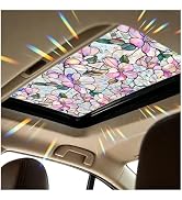 39.37×16.92 in Car Sunroof Stained Glass Window Film,Stylish Sunroof Sticker Static Cling Privacy...