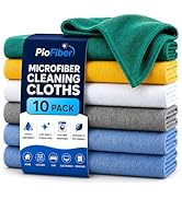 PioFiber Microfiber Cleaning Cloths 15"x15" – 270GSM Plush Lint-Free Towels for Cars & Auto Detai...