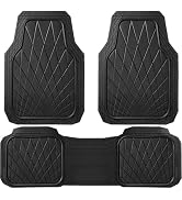 CAR PASS Heavy Duty Rubber Car Floor Mats, Waterproof Universal Trim-to-Fit Car Mats All Weather ...