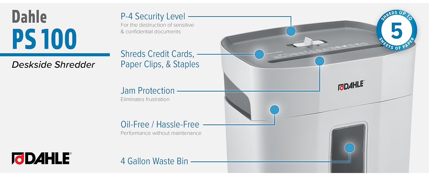 Dahle PaperSAFE PS 100 Deskside Paper Shredder