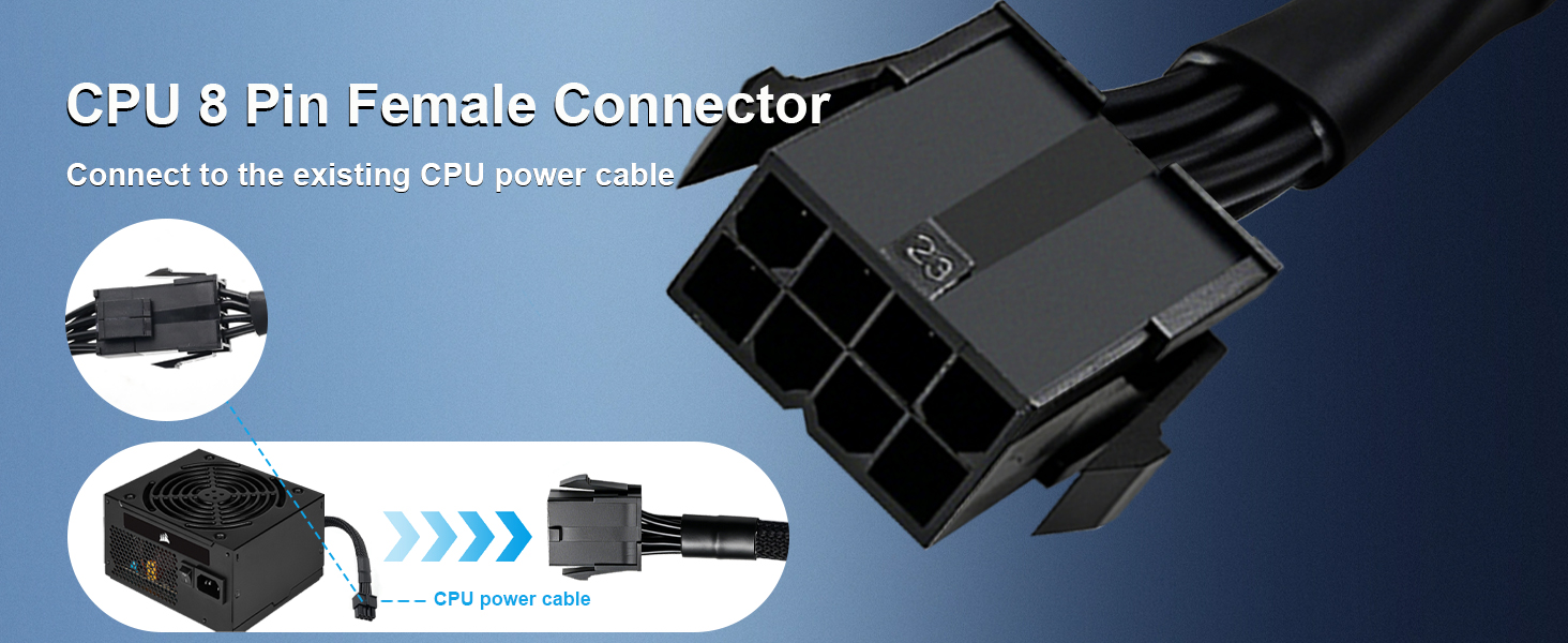 CPU 8(4+4) Pin Extension Power Adapter