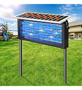 Solar Bug Zapper Outdoor - Mosquito Electric Fly Zapper 30W Waterproof - Cordless Solar Powered B...