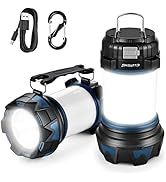 ELUTENG Camping Lantern 2 in 1 Rechargeable, 1200LM, 6 Light Modes, 4400mAh Power Bank, IP4 Water...