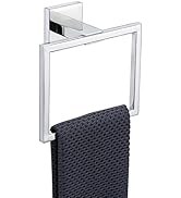TQKAG Polished Towel Ring Bathroom Hand Towel Holder Stainless Steel Square Towel Hangers Wall Mo...