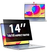 Laptop Privacy Screen 14 Inch 16:10 Aspect Ratio, Removable Laptop Screen Privacy Shield Compatib...