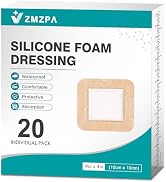 20 Pcs Silicone Foam Dressing 4x4 Gentle Border, HSA FSA Eligible, Waterproof Silicone Bandages f...