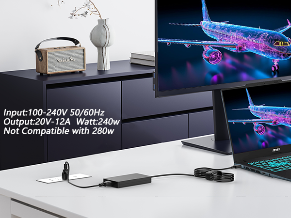 MSI 240W Laptop Charger