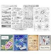 GLOBLELAND 4 Sheets Textures Background Clear Stamp for Scrapbooking Broken Glass Silicone Stamps...