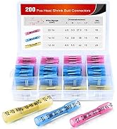 Nilight 200PCS Heat Shrink Butt Connectors – Waterproof Wire Connectors - Automotive Marine Grade...